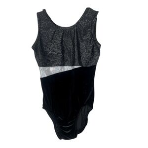 Look It Activewear Velvet plus shiny Fabric Ballet Gymnastic Leotard Kids Size L